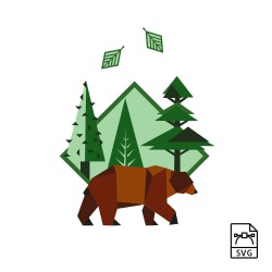 Niedźwiedź brunatny - Grafika wektorowa